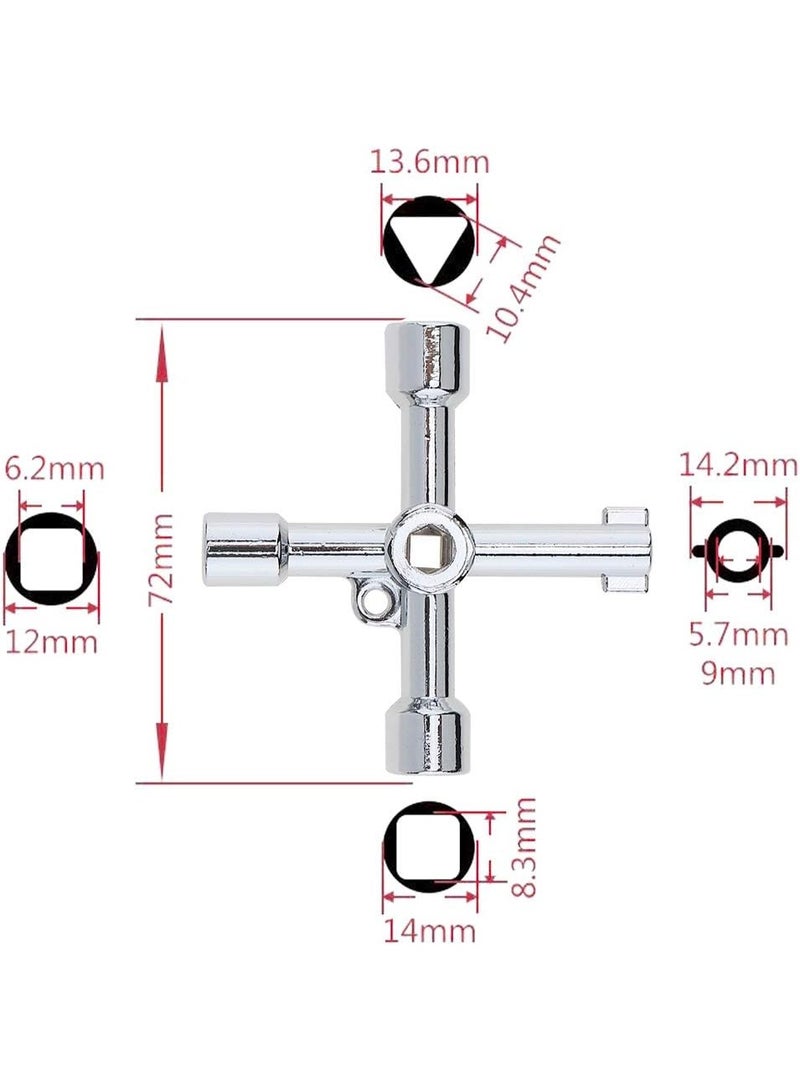 4-Way Multi-Functional Utilities Key - Plumbing Wrench and Opening Tool for Electric Control Water Gas Meter Box Cupboard Cabinet Train - Image 5